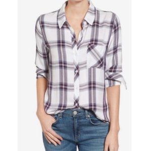 Rails Hunter Top in White Scarlet Plaid - XS